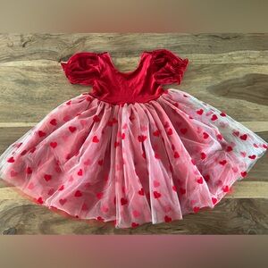 Boutique Ollie & Jay Red velvet tulle Heart Dress size 5 EUC